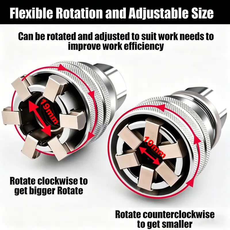 Multi-Function Universal Socket Wrench Tool - Universal Maintenance Tool, Adjustable Universal Socket Wrench, Universal Socket Tool for 3/8" Drive Ratchet Torque Wrench & Power Drill