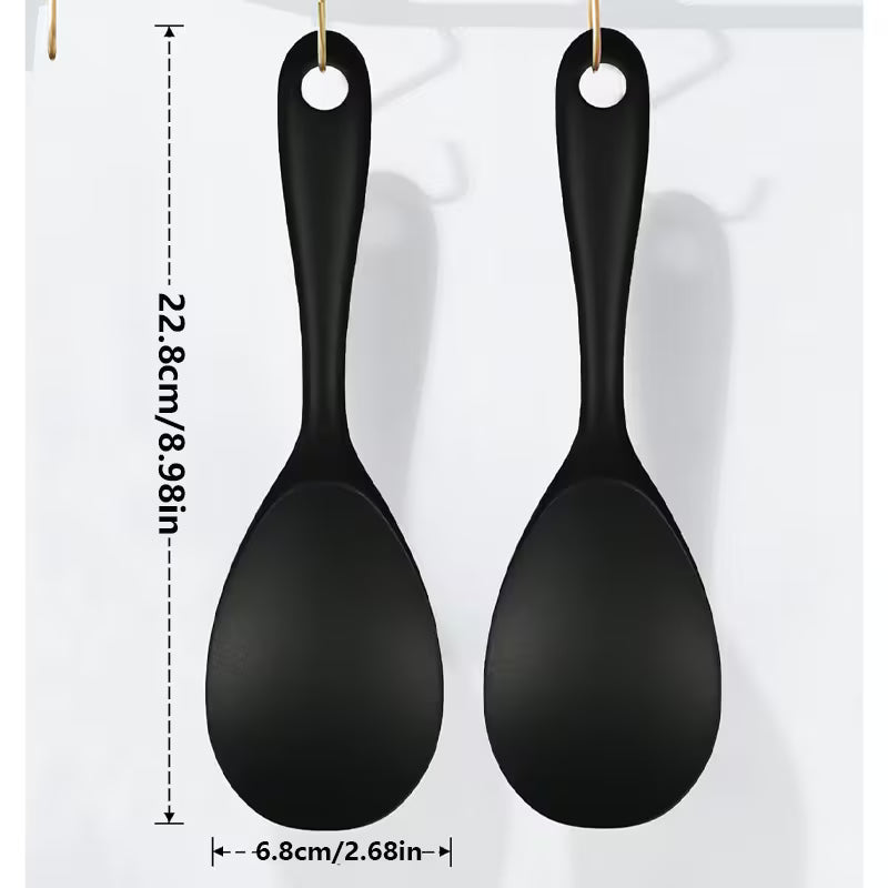 Piece One-Piece Silicone Rice Spoon, Non-Stick Heat Resistant Kitchen Utensil for Rice Cooker, Serving Spoon for Rice, Salad & Mashed Potatoes
