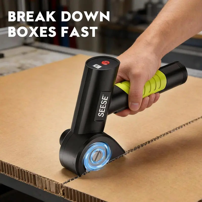 SEESE Cordless Electric Scissors, Rechargeable Cutter for Thin Cardboard, Carpet & Leather