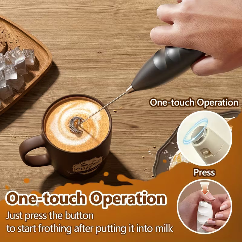 1pc Deluxe Stainless Steel Handheld Milk Frother - Whip Creamy Latte, Cappuccino, And Chocolate Foam with Ease - Perfect for Coffee Lovers, Baristas, And Home Use