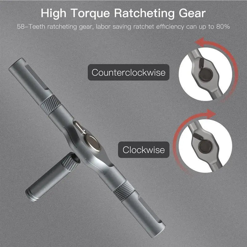 SEESE 24 in 1 Magnetic Screwdriver Set,Multifunctional Drill Bit Set,Household Repair Tool Kit,Detachable T-shaped Ratchet Handle Hardware