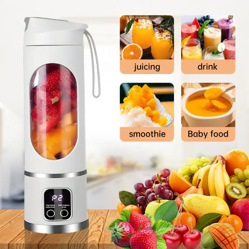 Portable USB-Rechargeable Blender & Juicer - Easy Clean, Perfect for Fruit & Vegetable Drinks, Milkshakes - 10.14oz to 16.91oz Capacity