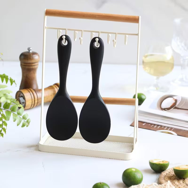 Piece One-Piece Silicone Rice Spoon, Non-Stick Heat Resistant Kitchen Utensil for Rice Cooker, Serving Spoon for Rice, Salad & Mashed Potatoes