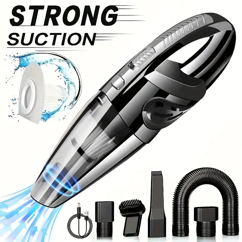 Mini Cordless Handheld Vacuum Cleaner | Powerful Suction for Pet Hair, Dust, Crumbs & Small Messes | Perfect for Home & Car Cleaning | Lightweight, Portable & Wireless with Multiple Attachments | Quick Clean Anytime Anywhere