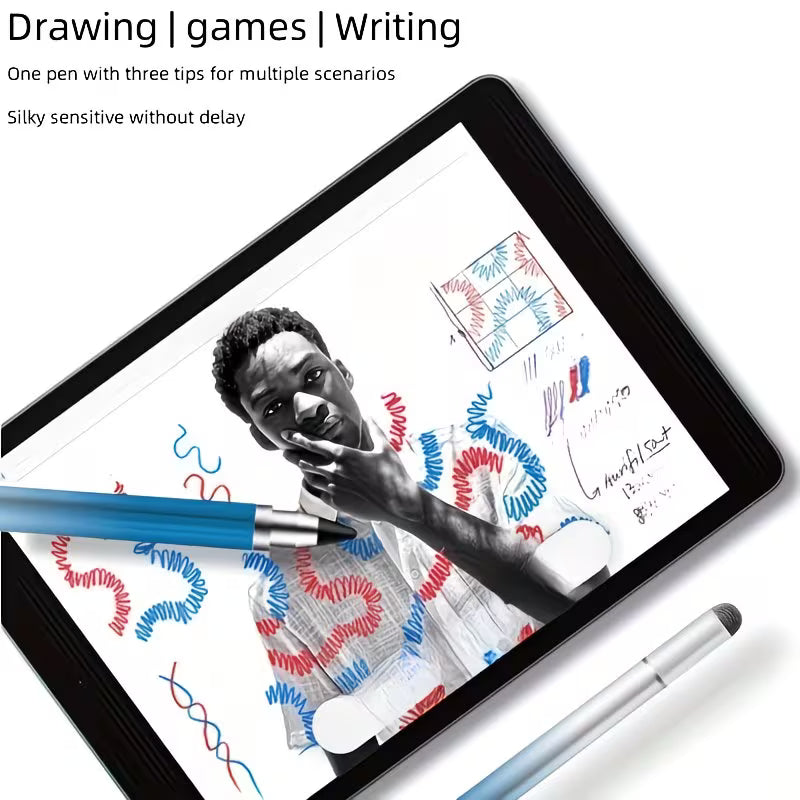 3-in-1 Universal Touch Screen Stylus Pen, High Precision, for iPad/Pro/for iPhone/Android Phones, for, Fire, Tablet & All Touch Screens, No Battery, Electronic Components, Wired Connection, for Apple Devices