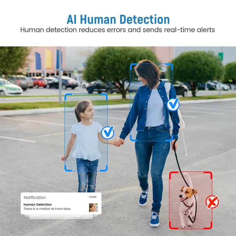 Doorbell Camera Wireless, Smart WiFi Video Doorbell, 1080P, Video Doorbell Camera with 2 Way Audio, AI Human Detection, Night Vision, Cloud Storage, Battery Powered, Easy Installation, 2.4G WiFi Only