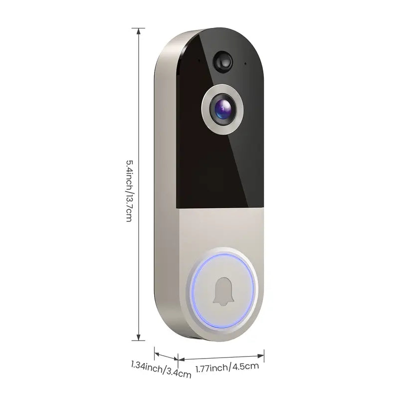 Doorbell Camera Wireless, Smart WiFi Video Doorbell, 1080P, Video Doorbell Camera with 2 Way Audio, AI Human Detection, Night Vision, Cloud Storage, Battery Powered, Easy Installation, 2.4G WiFi Only