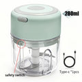 FLZH Electric Food Chopper, 9.47oz Electric Garlic Chopper - Portable Mini Mincer with Easy Assembly, One-Handed Use & Multi-Function Design for Garlic, Ginger, Chili & Small Ingredients Great for Dorm Rooms & RV Kitchens