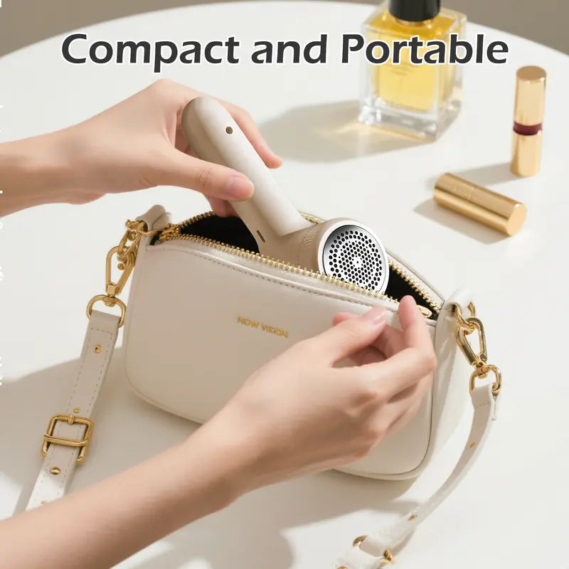 Portable Fabric Shaver - Rechargeable Lint Remover, 1 Count, Compact Lightweight Pocket-Sized, Space-Saving for Drawer Storage