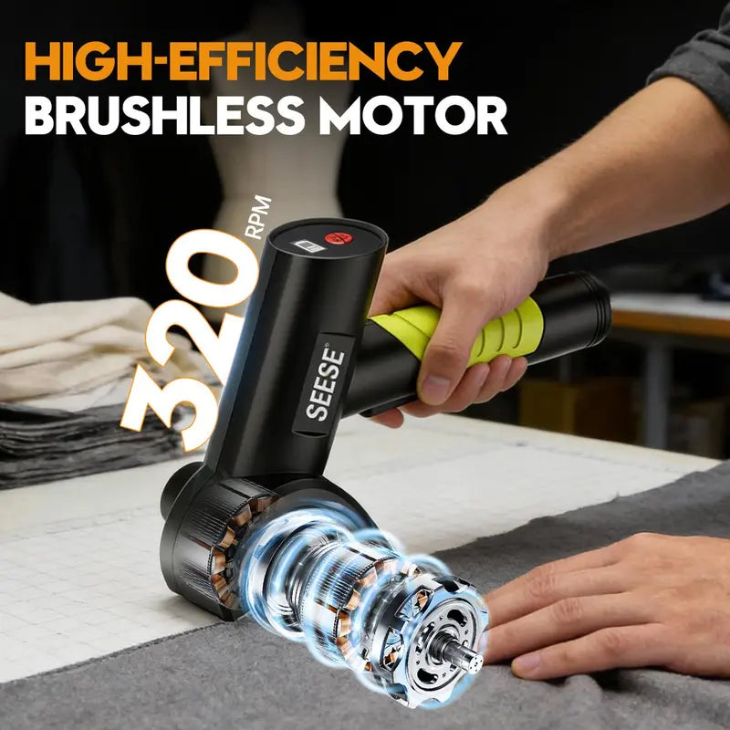 SEESE Cordless Electric Scissors, Rechargeable Cutter for Thin Cardboard, Carpet & Leather
