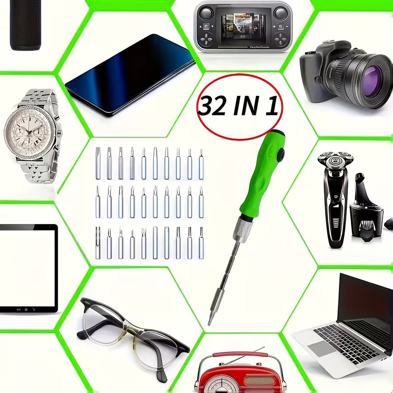 [Random 32-In-1 Colors] Precision Screwdriver Set, Portable Mini Magnetic Phillips And Flathead Screwdrivers, Suitable for Car, Furniture, Smartphone, Camera And Small Tool Repair